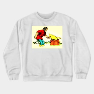 man with ax death to the duck Crewneck Sweatshirt